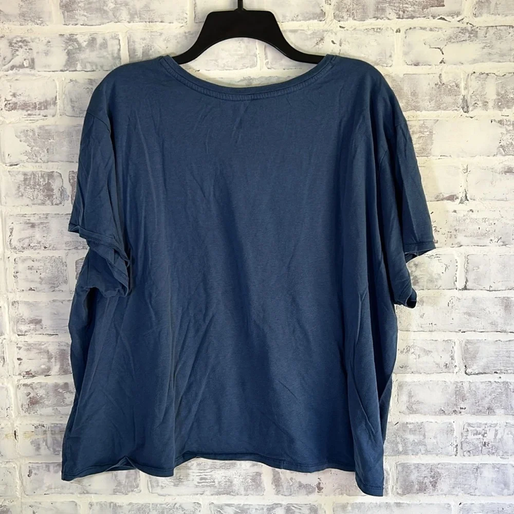 The North Face Women’s 3X Short Sleeve Tee Navy Blue Pocket Casual Comfort
